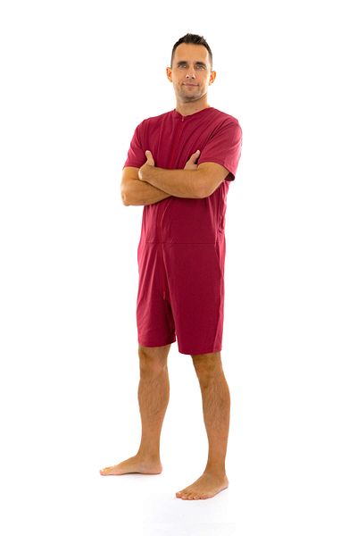 dendy Men's short pajama jumpsuit Bordeaux 206/XL