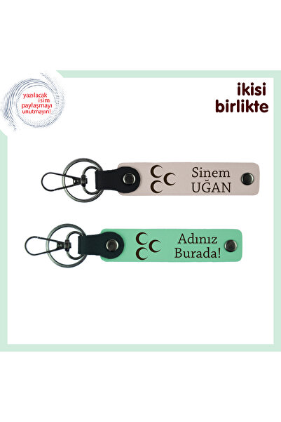 Miaju National Themed Personal Gift – Name Writable Three Crescent Keychains ...