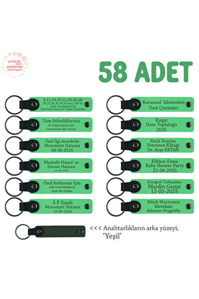Asortishey Personal Leather Keepsake Keychain, F Green & Green, Special for P...