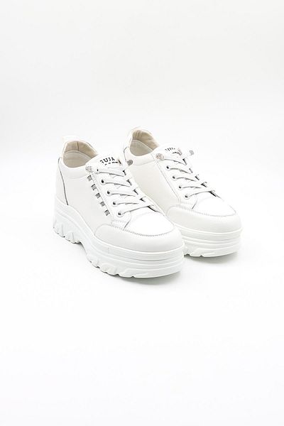 Guja Imported Wedge Heel Stone Detailed Sneakers Women's Sports Shoes Gj361 White
