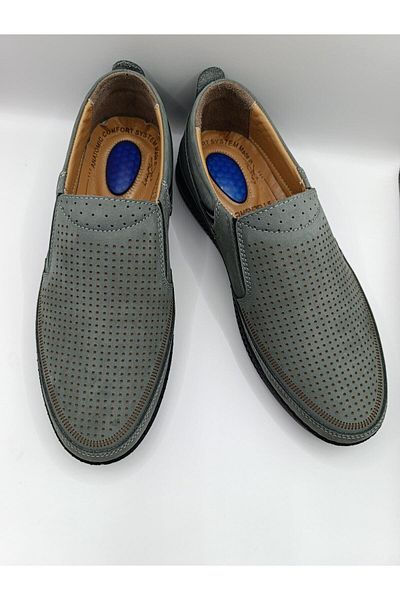 Bukond 100% Genuine Leather Inside and Outside Orthopedic Men's Summer Comfortable Daily Lightweight Sandal Shoes