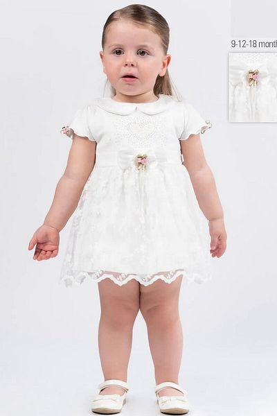 minuma Girl's Heart Pearl Dress 2/4 Years