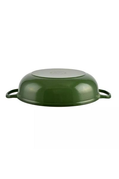 Perfect Home Oala de fonta emailata cu capac, maner din inox, verde, 5.5 L, Perfect Home