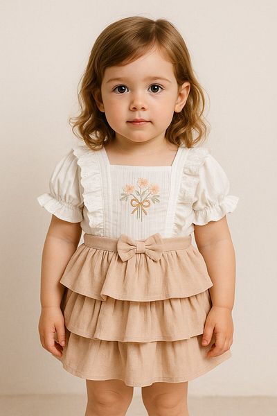 minuma Girl's Layered Bow Dress 2/5 Years