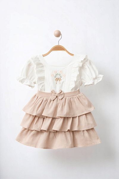 minuma Girl's Layered Bow Dress 2/5 Years