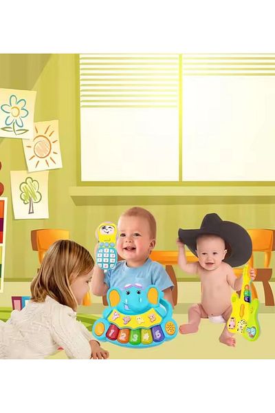 rexa Jinming Baby Toys Music Instrument Toy Kids Electric Guitar With Light & Sound