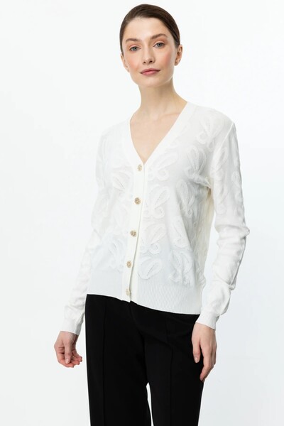 ON TRİKO Self Patterned Buttoned Cardigan 53902-25