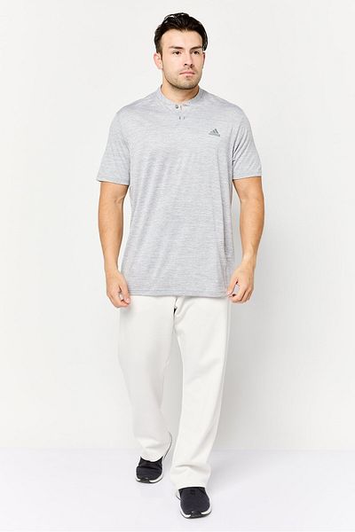 adidas Men Sportswear Fit Brand Logo Short Sleeves Outdoor Polo Shirt, Grey