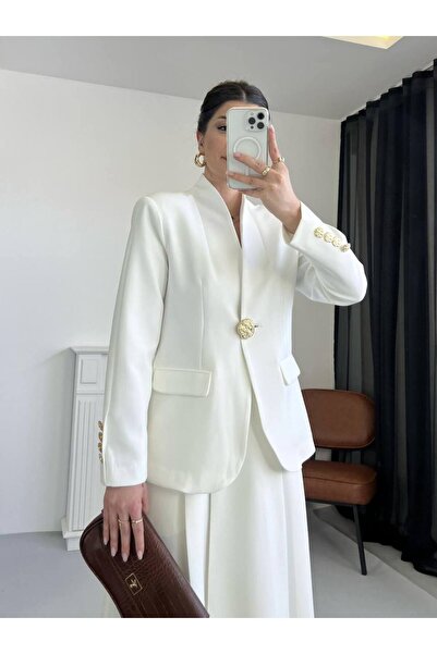Hotfashion GOLD DÜĞMELİ DİK YAKA BLAZER CEKET