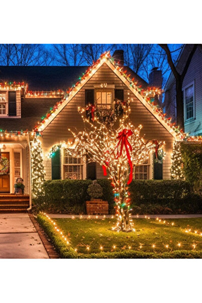 Joyful Box Instalatie Craciun Solara Joyful Box, 500 Led-uri, 50 metri, Panou solar mare, Telecomanda, 1200mAh