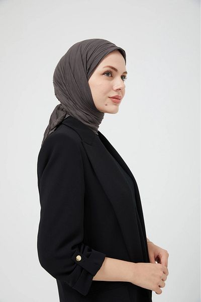 MENESSA Pleated Bamboo Scarf Smoked