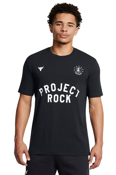 Under Armour Under Armour, Tricou lejer pentru antrenament Project Rock, Alb, Negru, XL