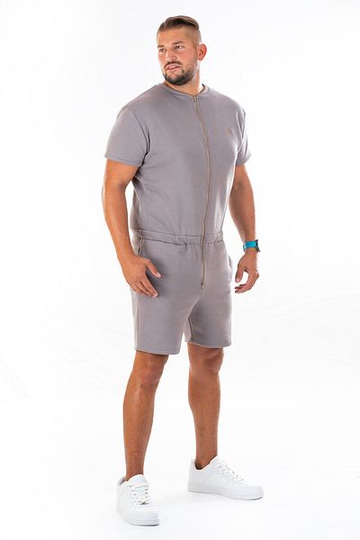 dendy Pánský overal teplákový krátký Grey 483/M
