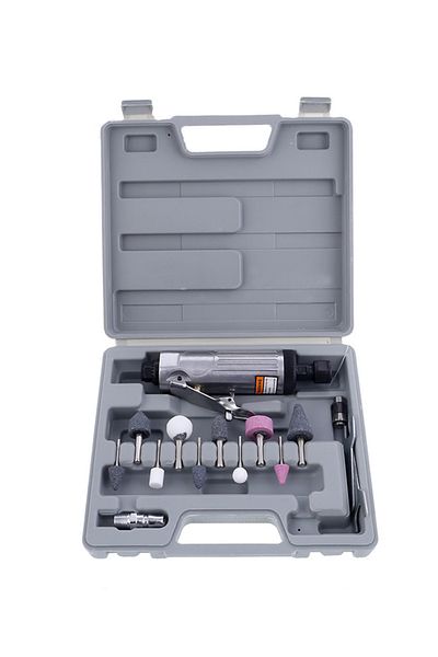 Lawazim Air Die Grinder Kit – 16 Pieces, Pneumatic Grinder with Collets, Grinding Heads & Carry Case