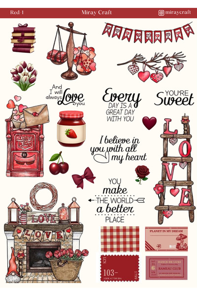 MirayDesign 1 komad naljepnice sa temom crvene boje (12x17 cm) za bullet jour...