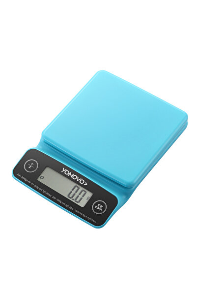 Lawazim Yonovo Square Kitchen Scale - Blue, 3kg LCD Digital Food Scale 0.1g Accuracy, Tare Function