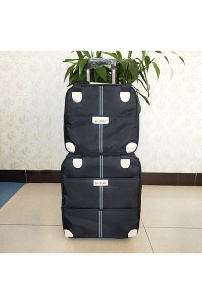 OEM Airplane Luggage Set with Handbag, with Two Wheels, 20 inch, Two Pieces, Black