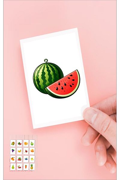 43 cici süsler organizasyon Intelligence Cards Matching Game Memory Card, Fruits Matching Cards Pvc Coated 2Pcs 32 Ad