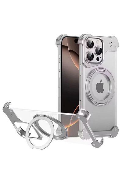 REDz Accessories Carcasă de protecție tip inel, MagSafe, pentru iPhone 16 Pro Max, difuzor de arome, rezistentă la șocuri, argintie
