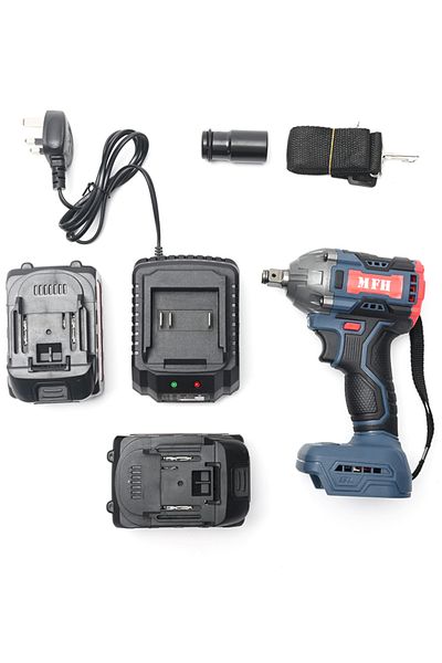 Lawazim MFH 21V Cordless Impact Wrench – High Torque 2 Batteries Lightweight Design for Car Tire Repair &DIY