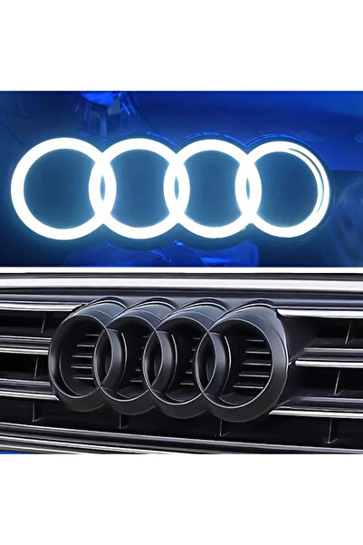 CeymSTecH _audı Ön Logo Led Işığı A1-a3-a4-a6-q2 (275MMX95MM) Mat Siyah Renk Beyaz Işık