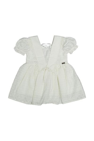 bebitomkids Girl 1-4 Years Old Ribbon Cotton Lace Collar Dress