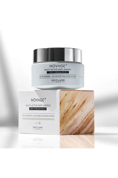 Oriflame Novage+ Multi-Active Anti-Ageing Rich Day Cream Oriflame, combats signs of skin aging