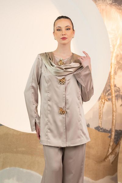 YAFA CLOTHING & ACCESSORIES Jacket Pants Double Suit Mink