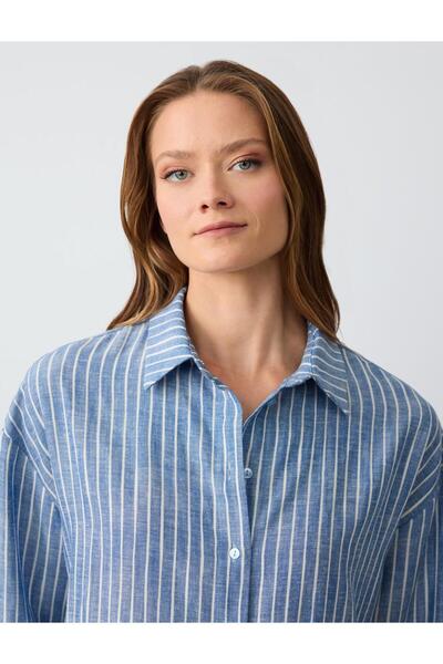 Jimmy Key Loose fit Shirt Collar Woven Blue Shirt