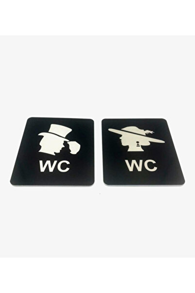 SE-Dizayn Wc Tuvalet Tabelası Erkek ve Kadın 10 Cm X 12 Cm Kapı Yönlendirme L...