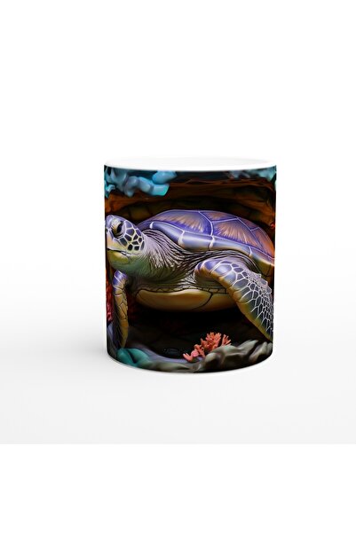 MESCHAIN كوب سلحفاة بحرية دينجين في كهف ملون