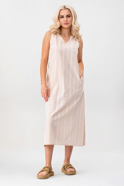 Bold & Young Rochie de damă cu dungi, fără mâneci, cu buzunare
