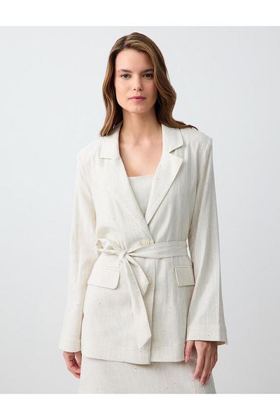 Jimmy Key Straight Cut Long Sleeve Woven Linen Jacket