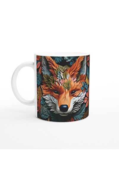 MESCHAIN كوب مطبوع عليه ثعلب من أوراق الشجر