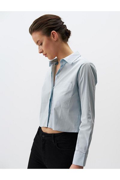Jimmy Key Long Sleeve Basic Short Shirt