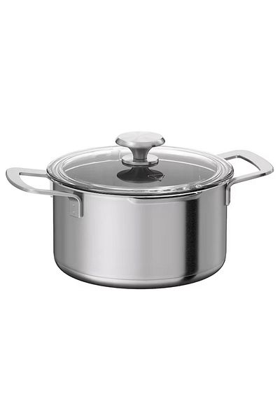 IKEA HEMKOMST Saucepan with lid, stainless steel/glass, 3 L