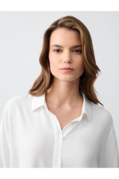 Jimmy Key Loose fit Shirt Collar Woven Whıte Shirt