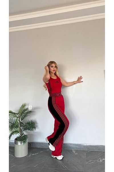 Bella Belluci New Season Sleeveless Wide Elastic Waist 2 Thread Compact Fabric Suit