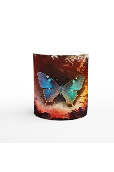 MESCHAIN Blue Butterfly Born from the Fire Circle Themed Printed Mug