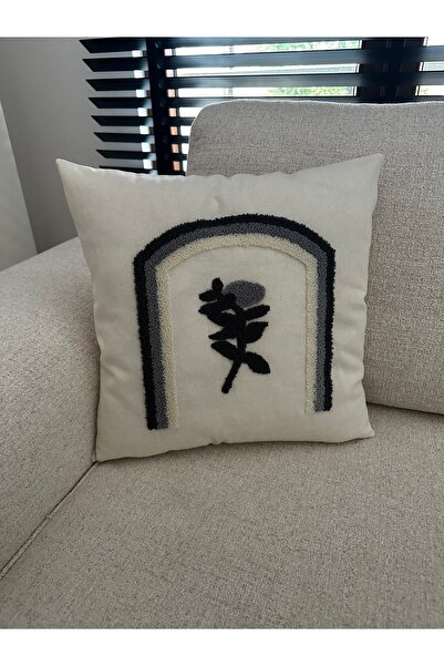 NURHAN HOME COLLECTION 1 Adet Punch Nakışlı Kırlent Kılıfı
