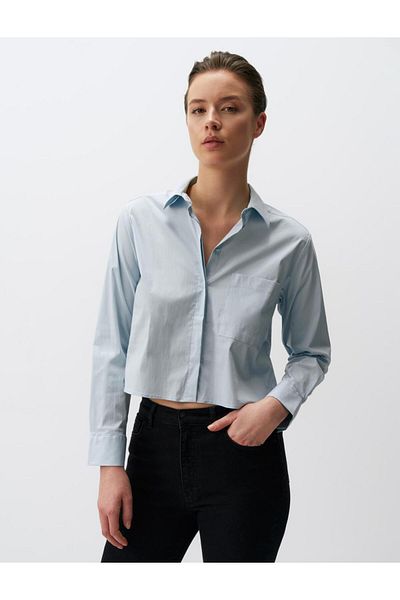 Jimmy Key Long Sleeve Basic Short Shirt