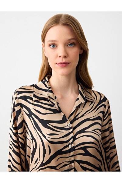 Jimmy Key Zebra Print Beige Shirt