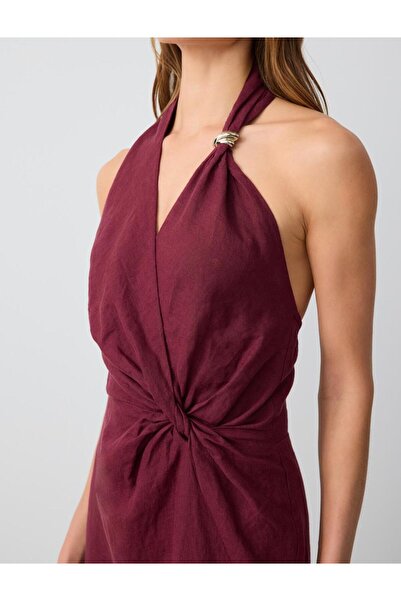 Jimmy Key Woven Burgundy Dress