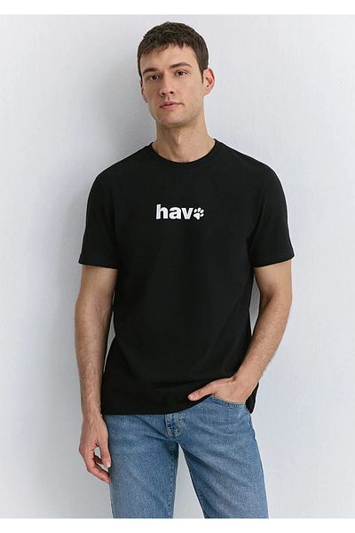 Mavi Air Printed Black T-Shirt Regular Fit / Regular Cut 0612759-911
