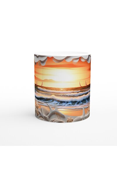 MESCHAIN Sea and Corals at Sunset Underwater Themed Mug