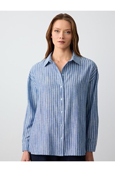 Jimmy Key Loose fit Shirt Collar Woven Blue Shirt