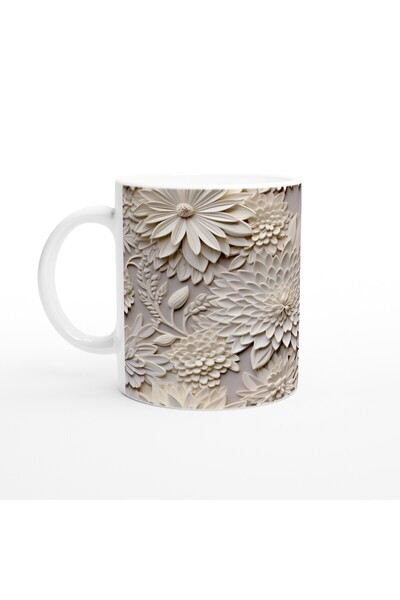 MESCHAIN Timeless Elegance White Floral Mug