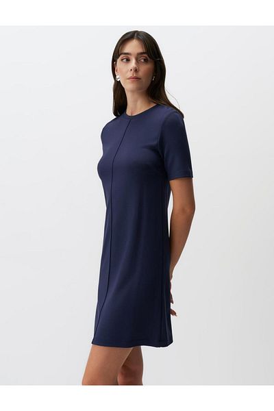 Jimmy Key Short Sleeve Crew Neck Basic Mini Dress