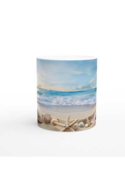 Generic Brand Wave Sounds and Shells Underwater Themed Mug Cup
