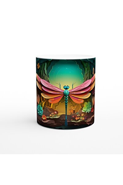 MESCHAIN كوب مطبوع عليه اليعسوب الطائر في الكهف السحري